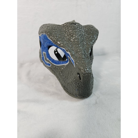Jurassic Park VELOCIRAPTOR BLUE Dinosaur Dino Mask Raptor Movie World NWT - Picture 2 of 11